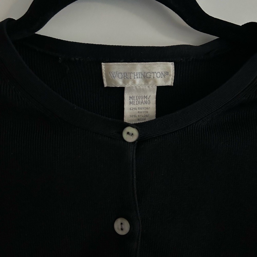 Vintage Black Button-Up Cardigan - Picture 2 of 4